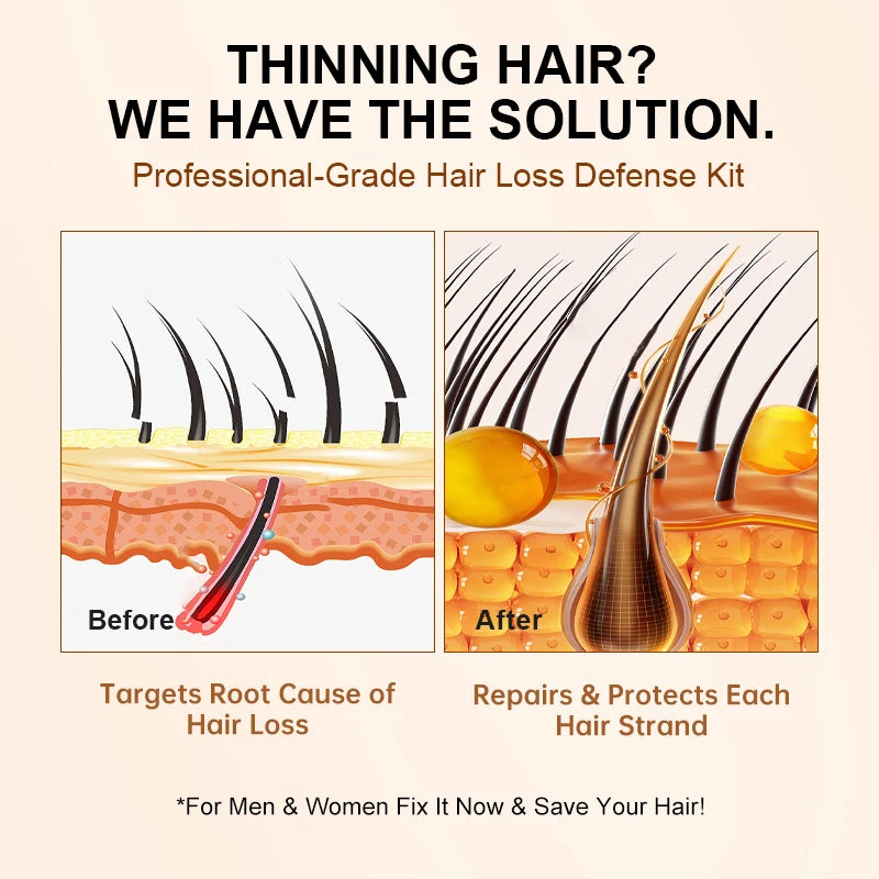 PURC Biotin and Ginger Hair Growth Oil Shampoo Conditioner Sets Hair Loss Treatment Thicker Fuller Stronger Hair Care Products
