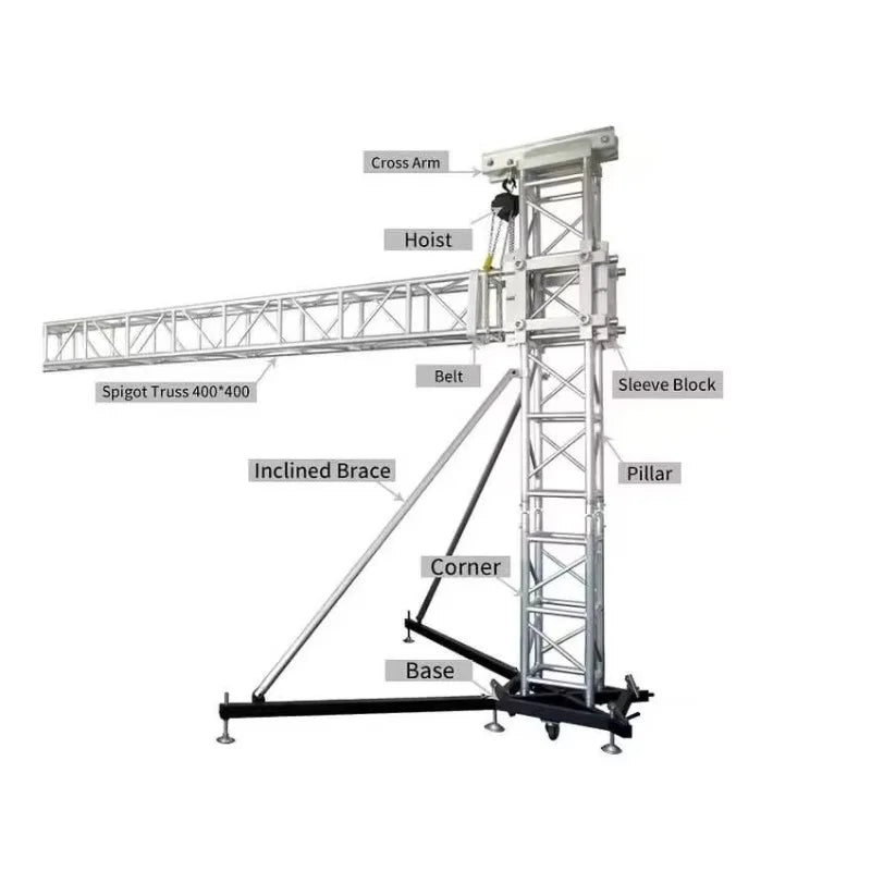 【Factory Wholesale】Aluminum Square Outdoor Event Truss System For Concert All Black Portable 200kg Load Capacity Truss For Hangi