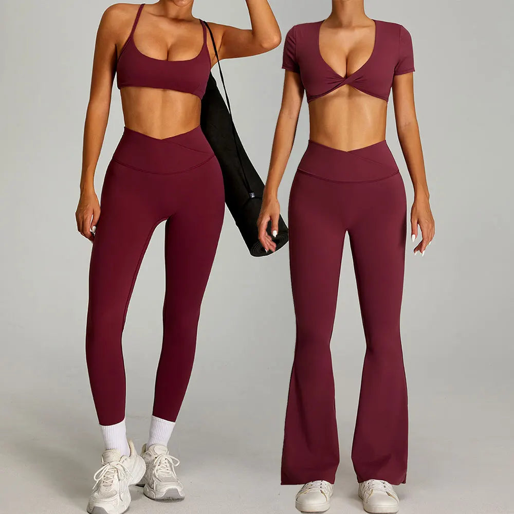 Women Outfits Yoga Suit 2PCS Sports Set Quick-Drying Gym Set Women Tracksuit Running Workout Short Sleeves Sports Yoga Clothing