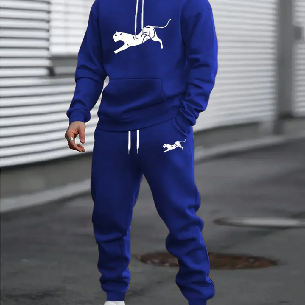 New autumn hoodie hooded set for men and women with drawstring and pockets suitable for daily casual wear, warm and comfortable