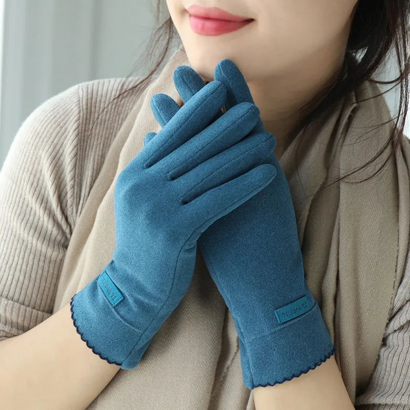 New Grace Fashion Lady Gloves Women Winter Vintage Touch Screen Driving Keep Warm Windproof Glove Mittens Dropshiping G072