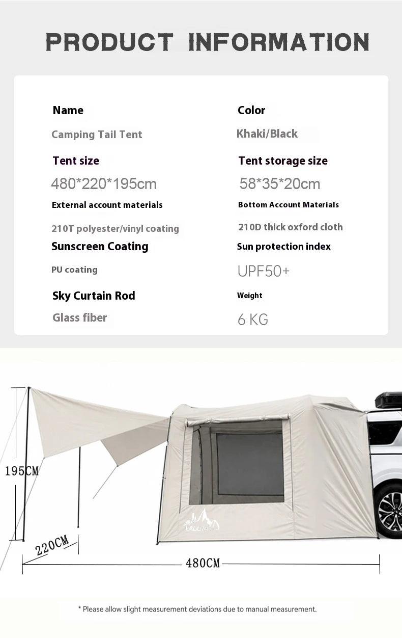 Lohascamping Car box docking tent  Portable Waterproof SUV Tail Tent 3-4 people Dome tent Sunshade Tunnel style tent,Large tent,