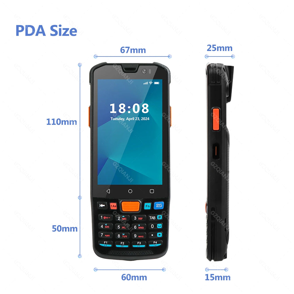 4G64 PDA Android Handheld Terminal Bluetooth Barcode Scanner 1D 2D QR Portable Data Collector Terminal Device With 4G GPS 3G32G