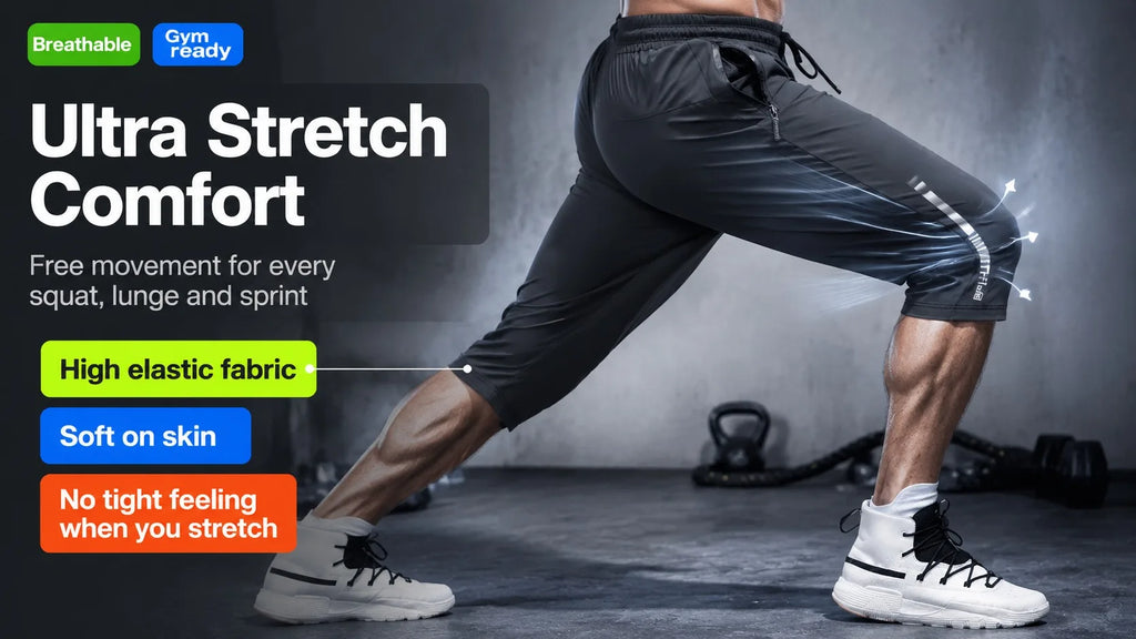 Breathable Plus Size Men's Casual Jogger Pants for Men Tracksuit Trousers Quick Dry Straight Elastic Waist Korean Classic Sport