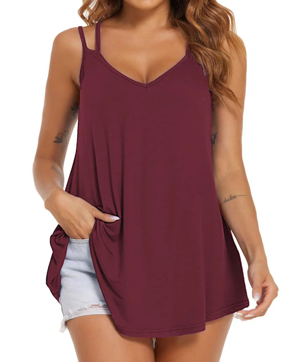 Plus Size 2024 Solid color halter top halter top  backless vest
