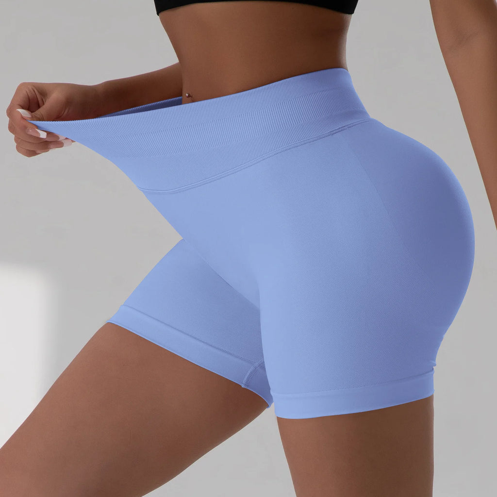 Summer Women Sexy Seamless Fitness Sports Biker Shorts Low Waist Gym Short Workout Scrunch Butt Yoga Leggings