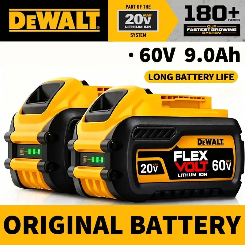 100% Original DeWALT Battery 20V/60V 6Ah 9Ah MAX FlexVolt for DCB606 DCB205 DCB206 DCB209 DCB182 Power Tool with Battery