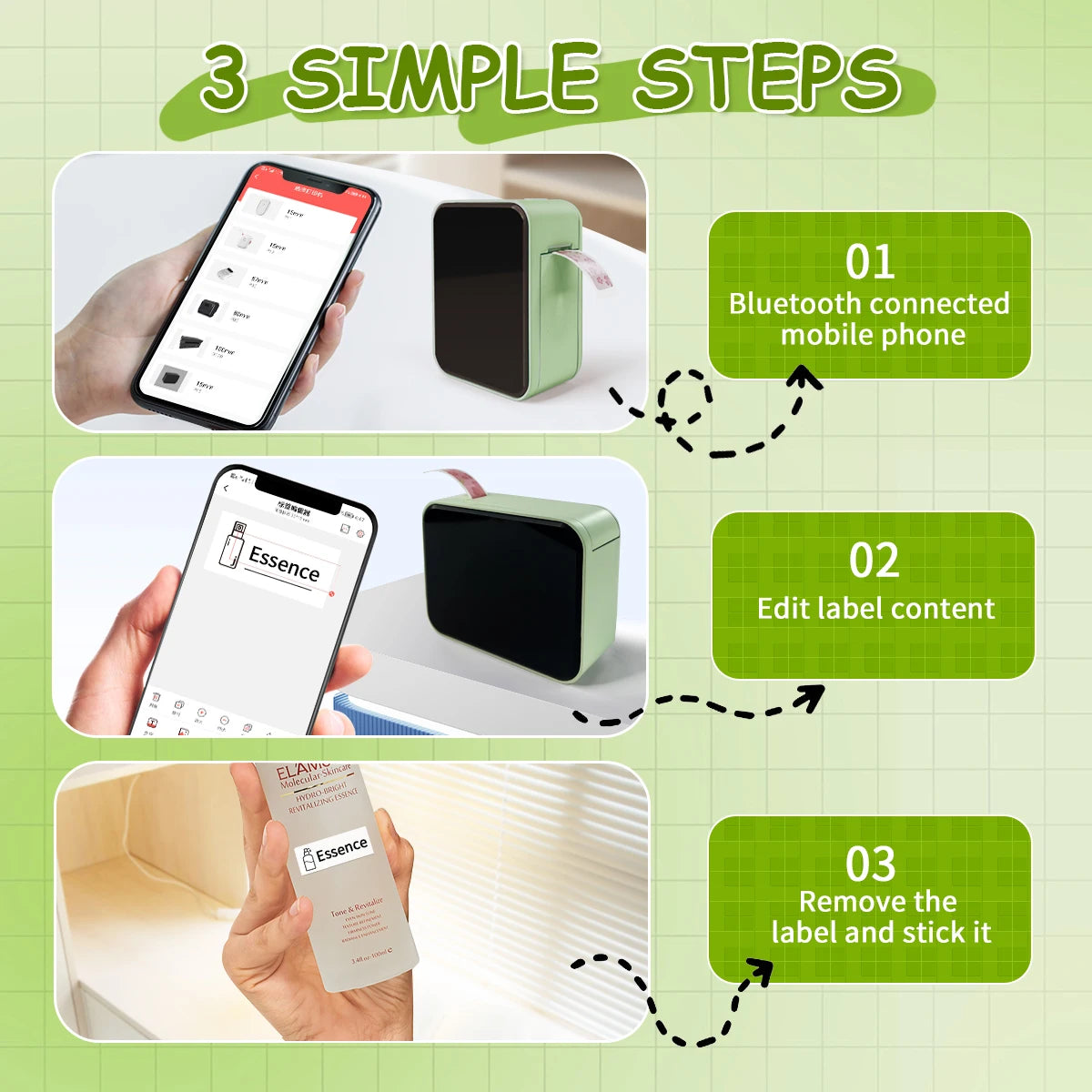 Marklife P15 Mini Label Printer Portable Thermal Printer Inkless Self-adhesive Paper Sticker Printing Machine Name Tag Labeller