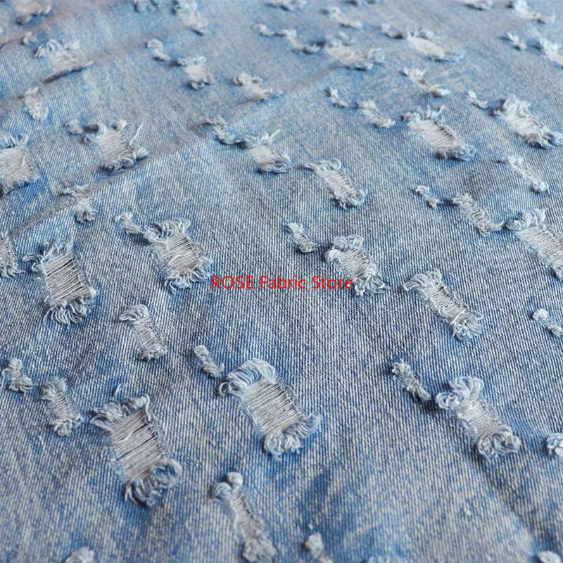 High-quality Vintage cotton ripped denim For Jeans, jackets, skirts, bags, upholstery, crafting, designer fabrics