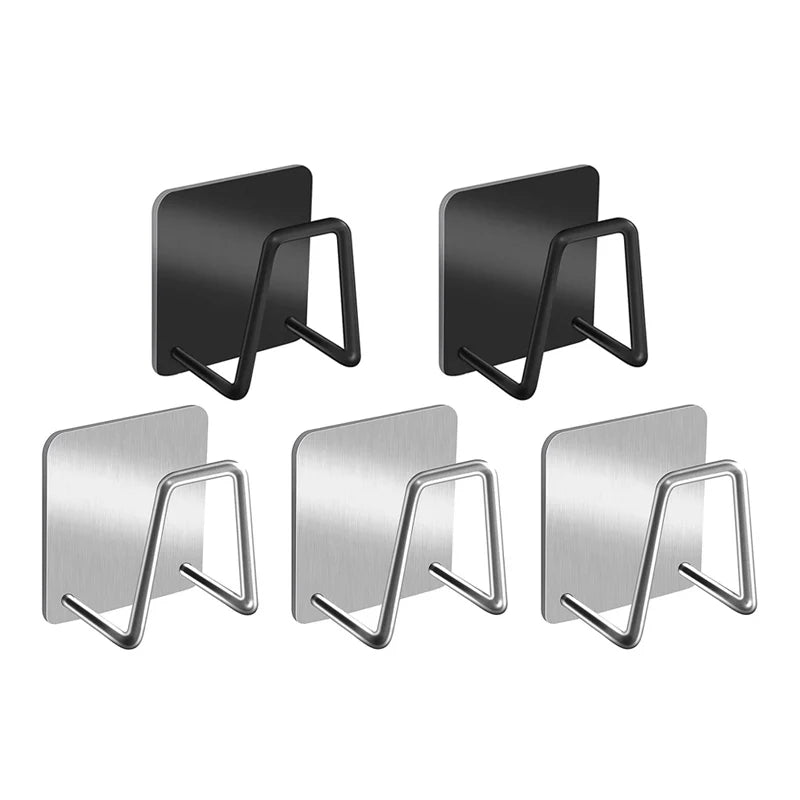 Kitchen Stainless Steel Sink Shelf Sponges Holders Adhesive Drain Drying Rack Wall Hooks Accessories Storage Organizer