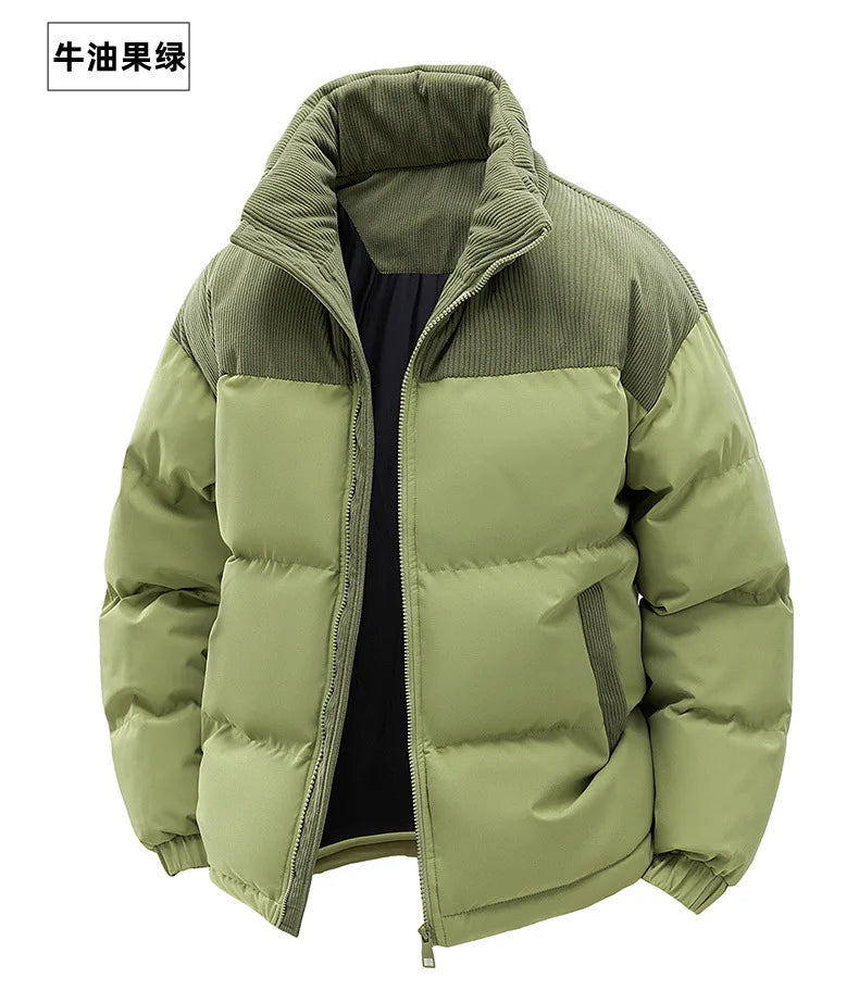 Custom LOGO cotton-padded clothes for men and women 2025 winter new thickened warm removable hooded cotton clothes couple jacket
