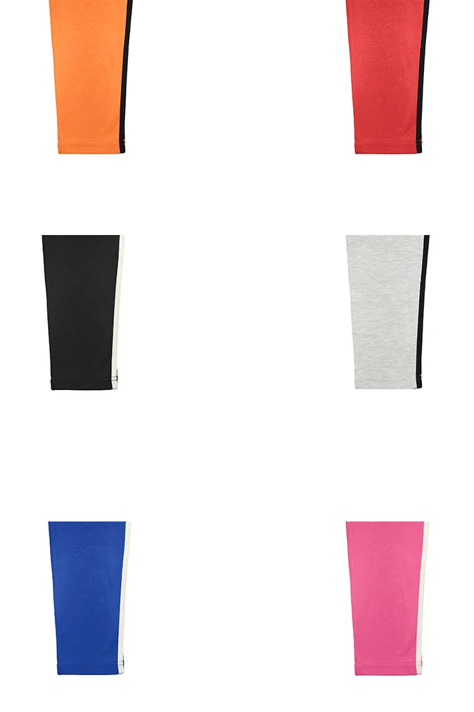 Women's Side-Striped Summer Sportswear Set Short Sleeve Long Pants Breathable Base Layer Clothing Colorful Casual Outfit