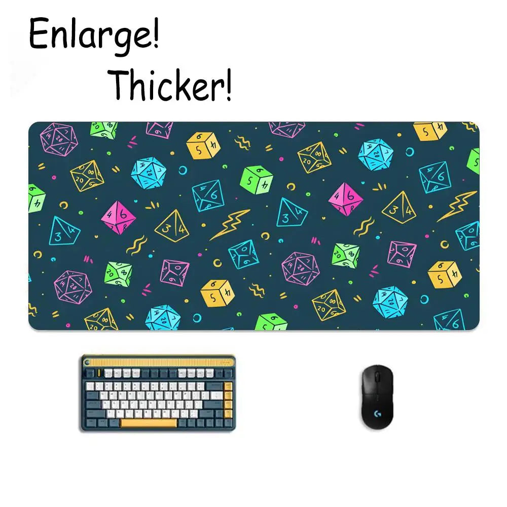 D&D D-Dungeon & Dragons Mouse Pad Tapetes de Mesa Teclado, Borracha Kawai, Tapete de Mesa Antiderrapante, XXL90x40cm