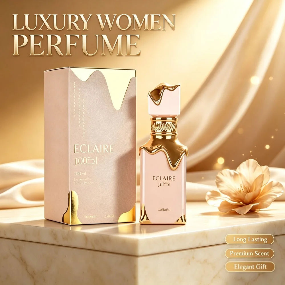 Lattafa Eclaire Eau De Parfum for Women 100ml 3.4oz Long Lasting Exquisite Regal Arabian Perfume Luxury Valentine Gift Women Fragrance Spray