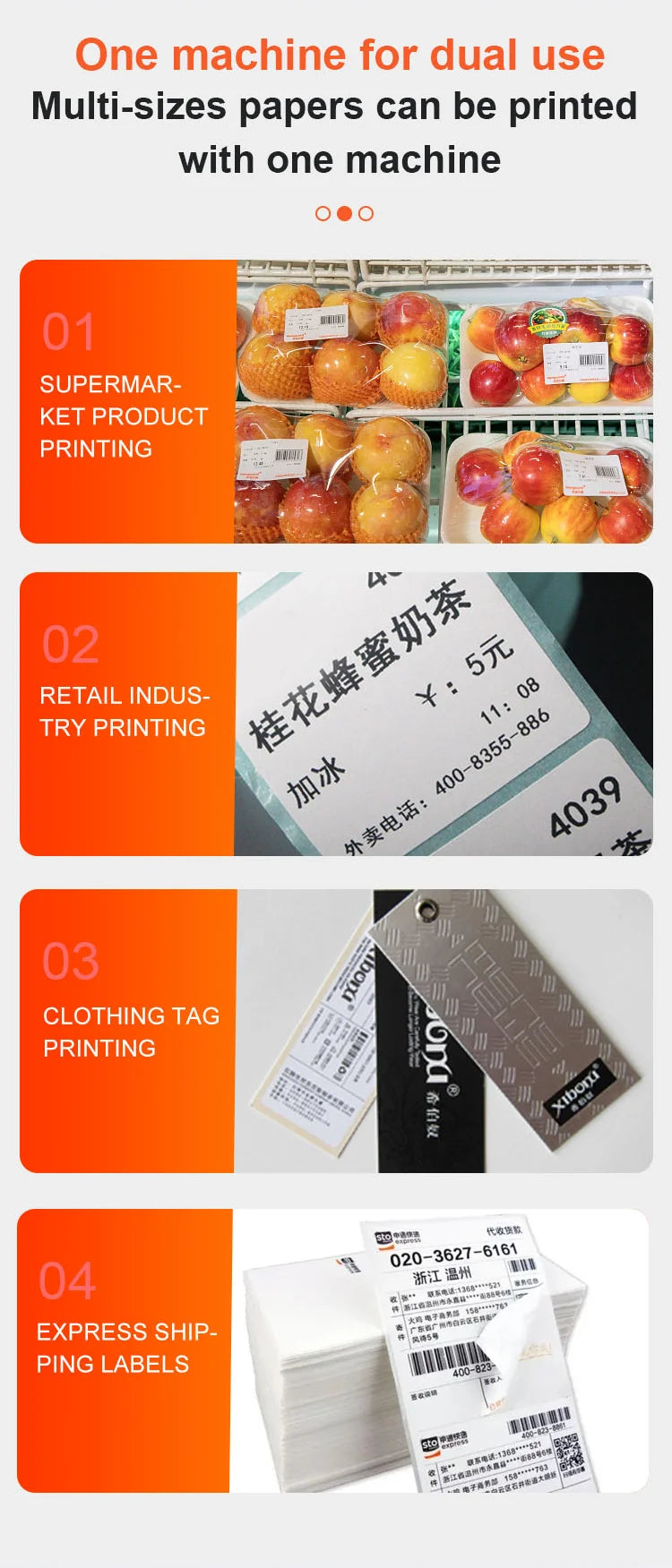  4X6 inch Thermal Label Maker Desktop Shipping Label Printer USB/Bluetooth Compatible with iPhone Android Windows