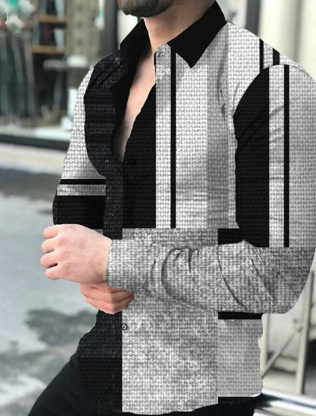 Men's Shirt Plaid Striped Graphic Prints Geometry Turndown Outdoor Street Long Sleeve Button-Down Clothing  Fashion Designer