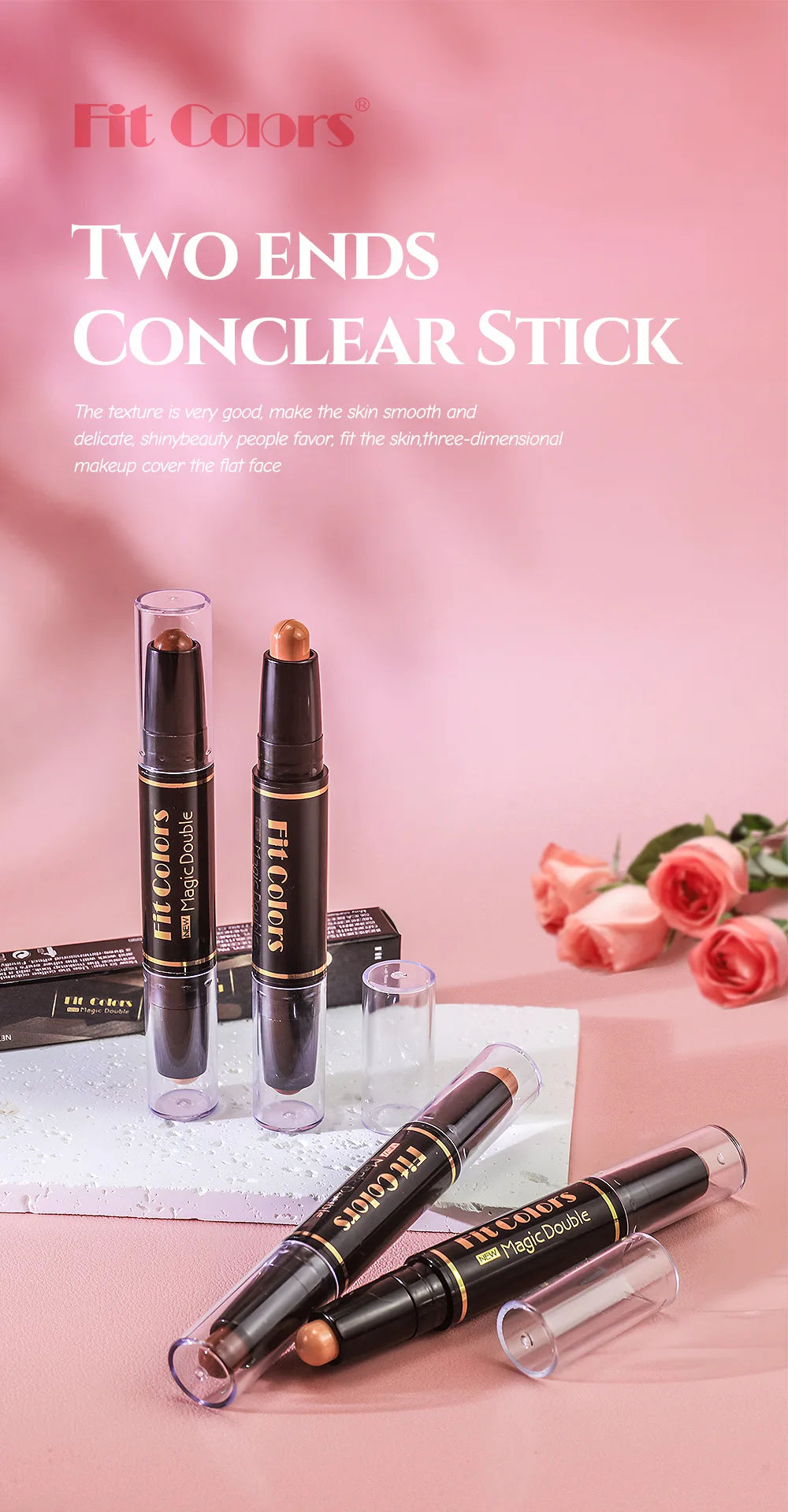 Double Head Highlight Pen Face Make Up Liquid Waterproof Contouring Foundation Contour Makeup Concealer Stick Pencil Cosmetics