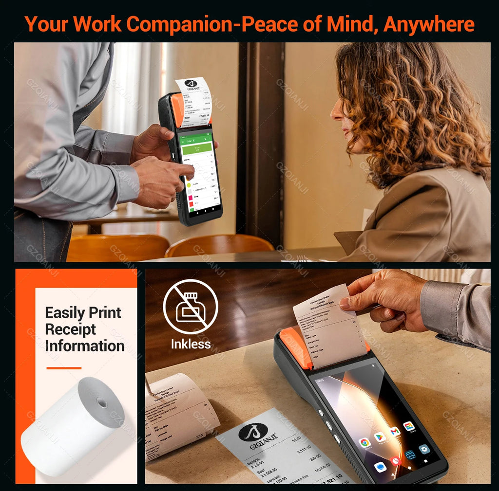 Android 13 Handheld Terminal POS PDA Printer All in one Portable 58mm Thermal Receipt Printer 4G Bluetooth Ticket Bill POS PDA