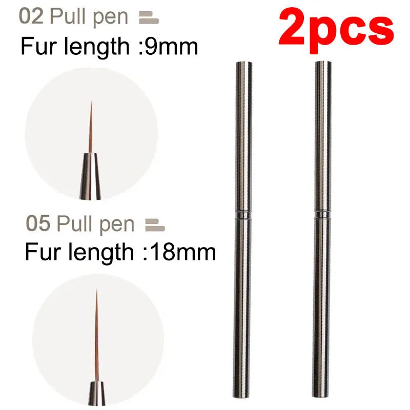 Nails Art Liner Brushes Striping Drawing Elongated Lines Painting 6/9/12/15/18mm Nail Professional Manicure Tool ZJS02