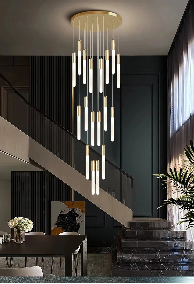 Modern Staircase Long Ceiling Chandelier LED New Lustre Living Room Lighting Kitchen Home Decoration Lamp Pendant Light