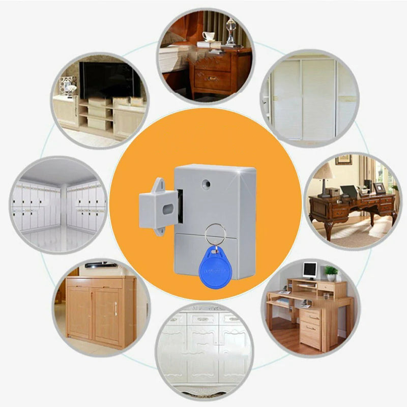 T3 Smart Door Lock Invisible RFID Free Opening IC Card Sensor Cabinet Lock Wardrobe Shoe Cabinet Drawer Furniture Door Locks