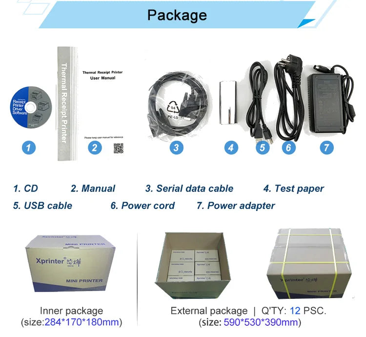 Xprinter XP-480B/DT427B 110mm Adhesive Address Stickers Direct Thermal Barcode Shipping Label Printer