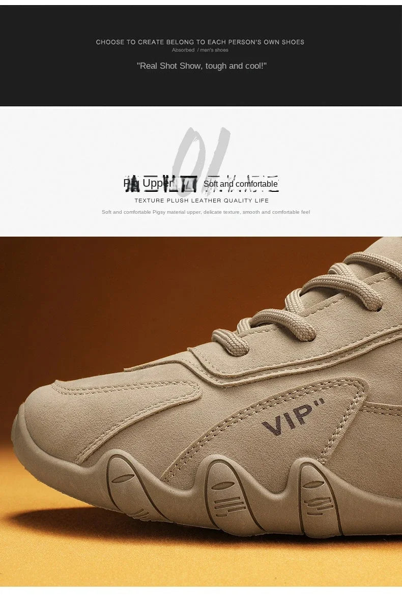 Ankle Boots For Men Spring Man Casual Sneakers Non Slip Khaki Work Mens Shoe Short Boots Loafers Lace Up zapatos de hombres