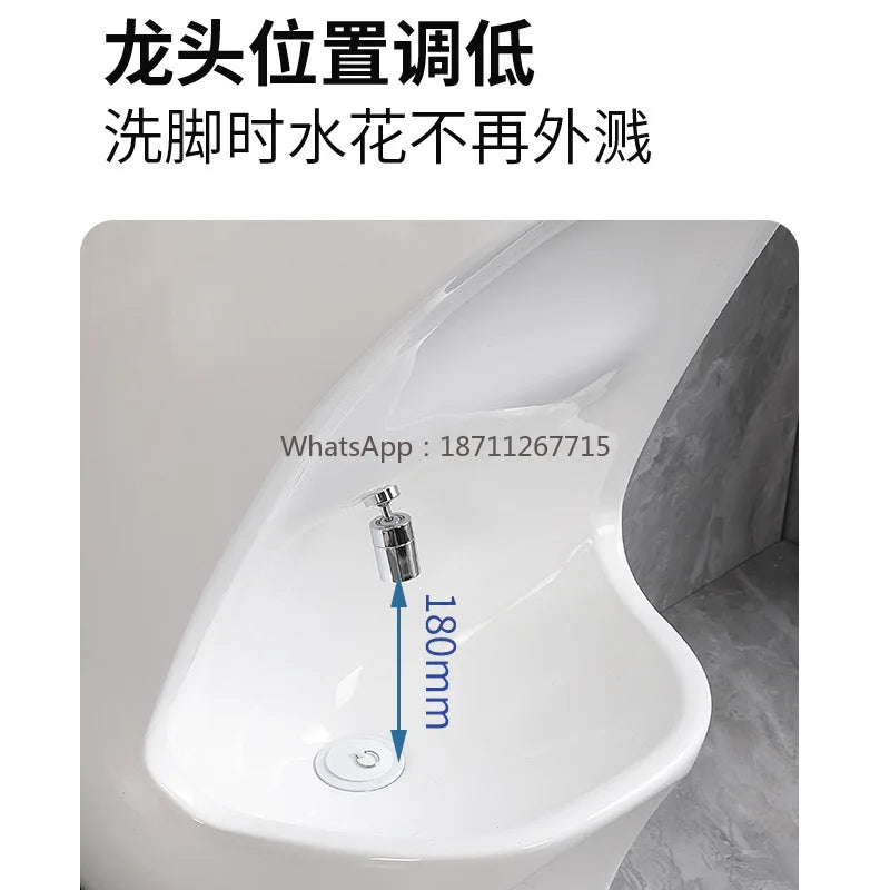 Integrated hand and foot washing basin - ceramic washbasin Интегрированная раковина для мытья рук и ног — керамическая раковина