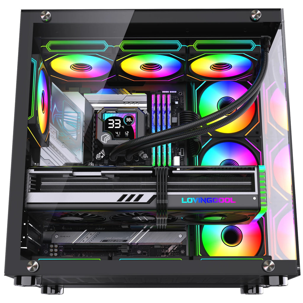 LOVINGCOOL AK liquid cooler 240mm 360mm broken code screen dynamic digital display ARGB PWM Abyss Mirror integrated water cooled