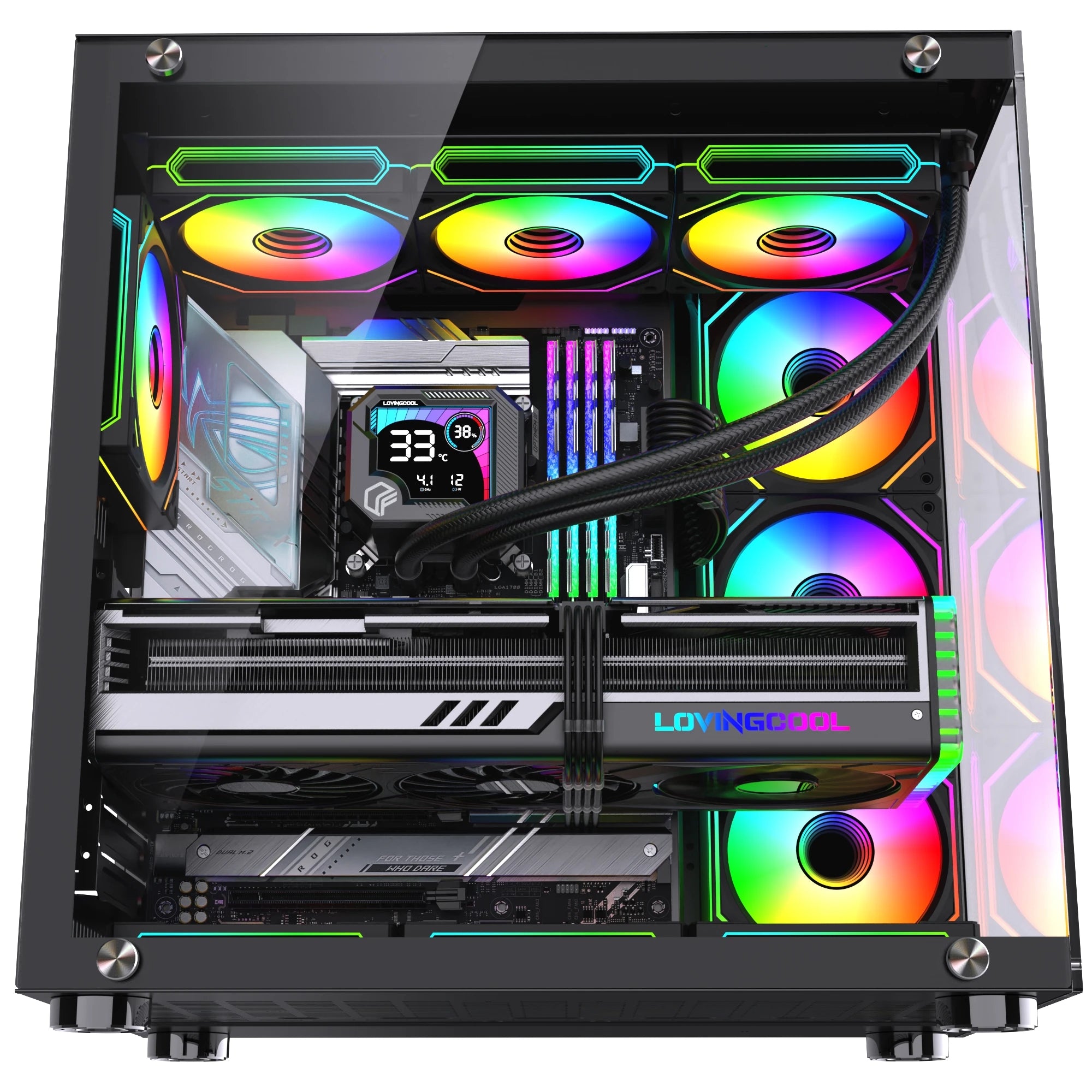 LOVINGCOOL AK liquid cooler 240mm 360mm broken code screen dynamic digital display ARGB PWM Abyss Mirror integrated water cooled