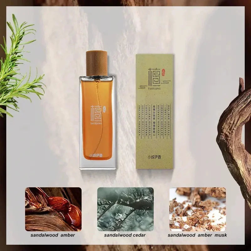 Premium Woody Sandalwood Men's Fragrance Long-lasting Oud Cinnamon Ambergris Eau De Toilette Unisex Woody Fragrance Spray 50ml