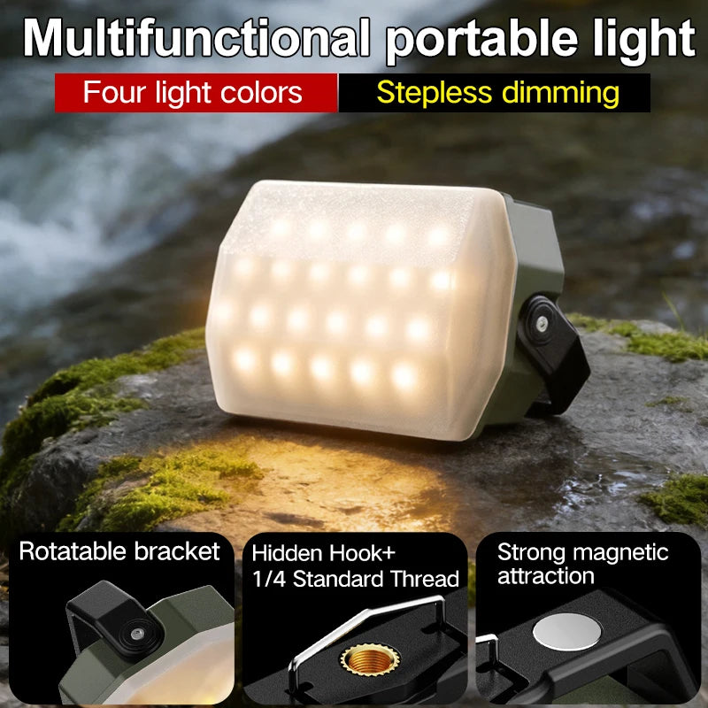 Outdoor camping lights, portable camping tents, camping work lights, atmosphere hanging lights, long-range rechargeable lighting
