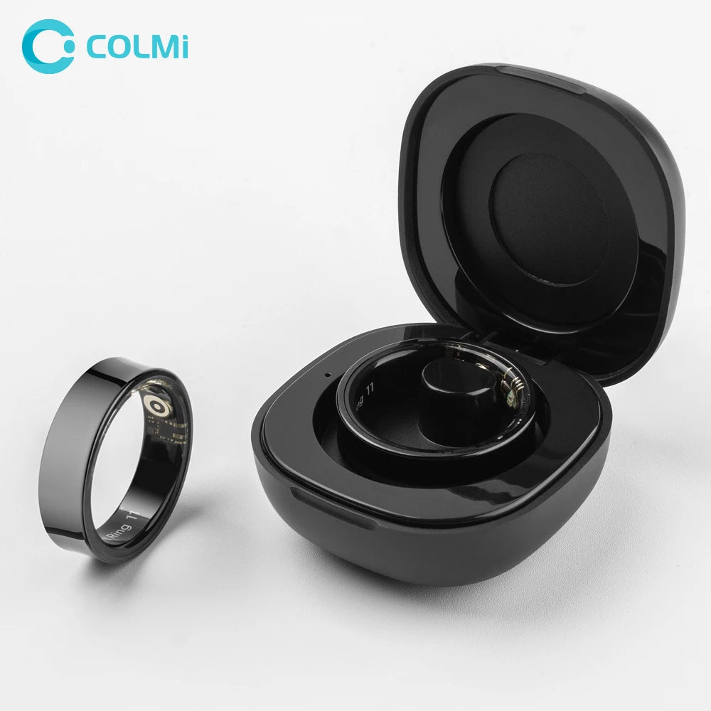 2024 COLMI R09 Smart Ring Men Women with Charging Case, Health and Sleep Monitor, Skin Temperature Monitor, 60 days battery life