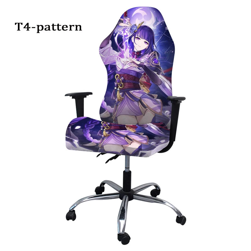 Simple Home Gaming Chair Cover Universal Computer Game Competitive Chair Seat Backrest Armrest Elastic Swivel Chair Covers Home