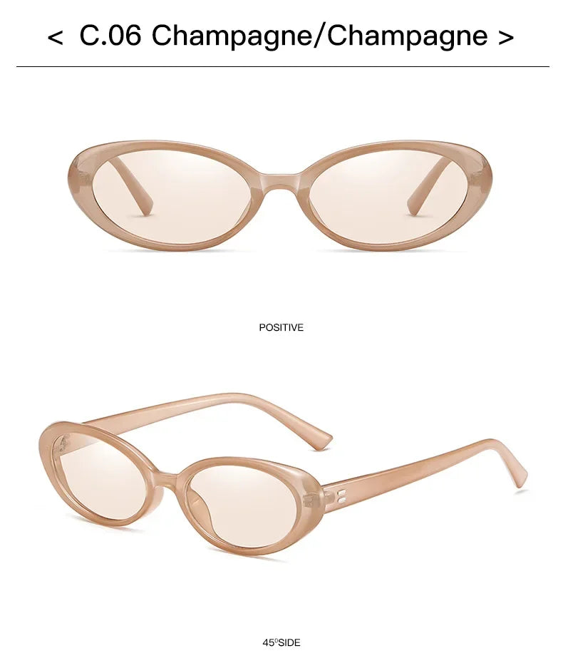 Vintage Oval Sunglasses Women Luxury Brand Designer Small Oval Sun Glasses Retro Men Rivets Sun Glasses Oculus