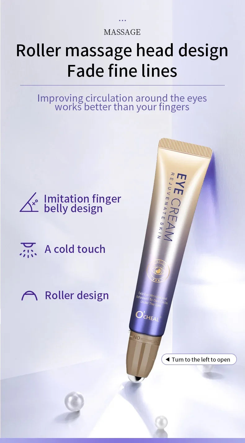 Instant Eye Bag Removal Cream Roller Ball Anti Wrinkle Fade Fine Lines Firming Skin Anti Dark Circle Puffiness Brighten Eye Care