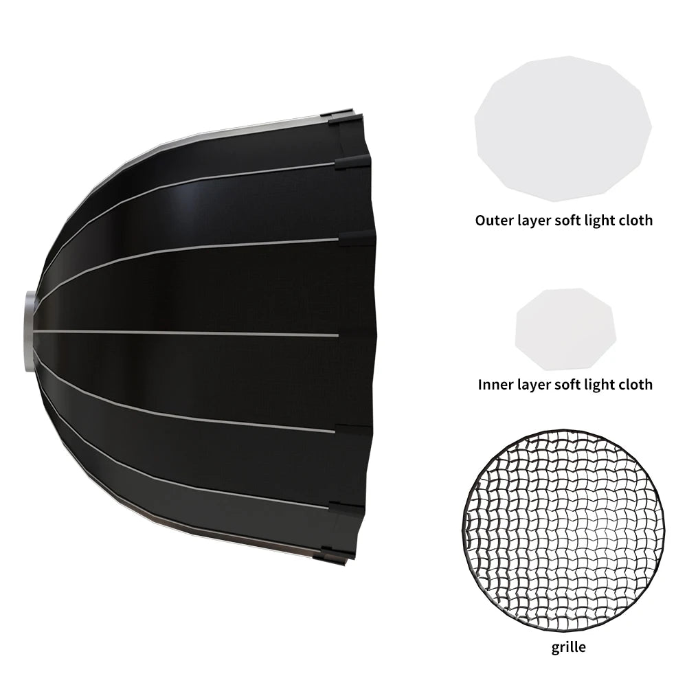 SH Bowens 135W Photography COB Video Light  Dimmable 3000-6500K For Softbox Lighting Portrait Flash Studio Video Live Streaming