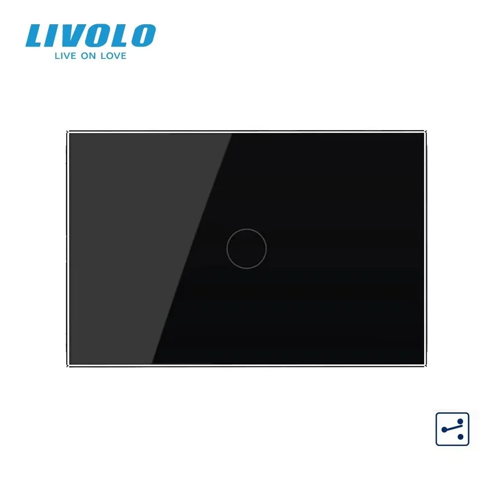 New Livolo US/AU Fashion Electrical Touch Screen Switches 1 Gang 2 Way Wall Light Switch Tempered Crystal Glass Panel,110V-240V