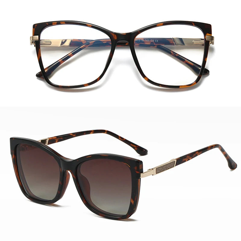 VICKY Fashion New Design TR90 Polarized Magnetic Clip-on Sunglasses Men and Women Polarized Sunglasses Optical Myopia Glasses