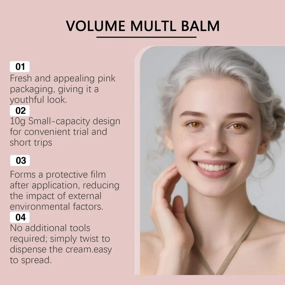 PDRN Pink Collagen Multi Balm, Fine Line Smoothing Skin Deep Hydrating & Plumping Moisturizer, Lightweight Serum