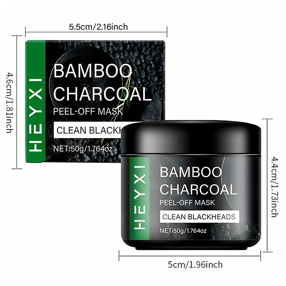 Charcoal Bamboo Peel Off Mask 50g,Deep Cleansing Blackhead Remover, Oil Control Pore Purifying Mud Mask for T-Zone Care