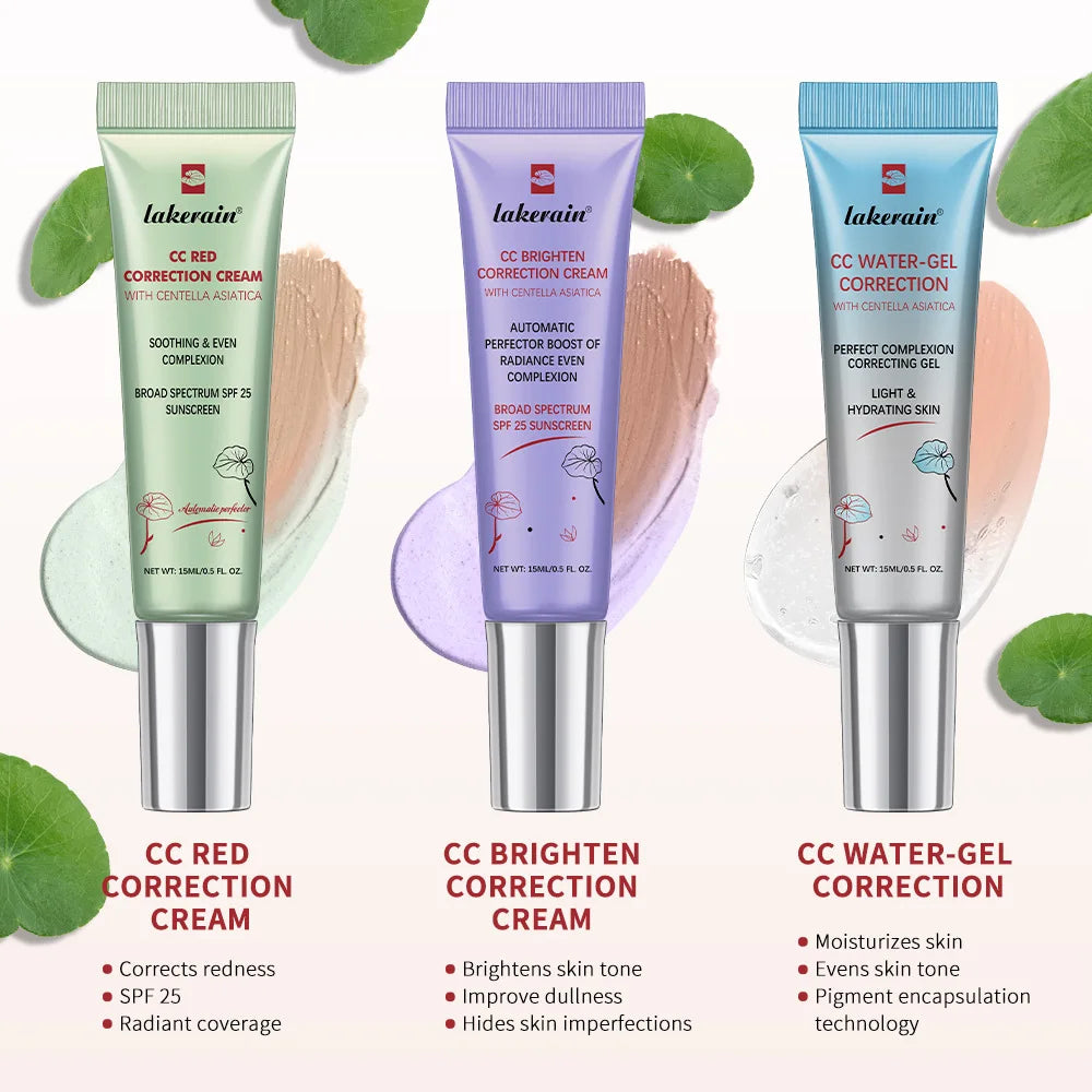 Lakerain Centella Color Changing CC Cream High Coverage Moisturizing Liquid Foundation Korean Face Base Makeup