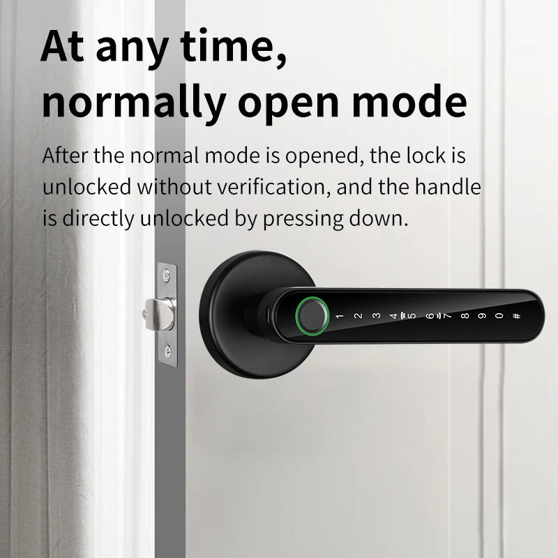 KERUI Tuya Smart Life Fingerprint Door Lock Bluetooth Electronic Lock 5-in-1 Fingerprint Password APP  Key for Home Apartment