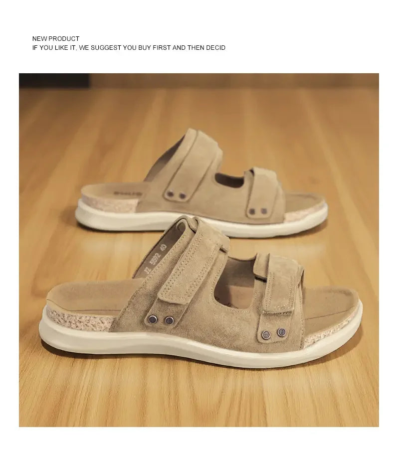 Men's Sandals Premium Comfortable Non-slip Brown Casual Outdoor Walking Beach Shoes For Adult