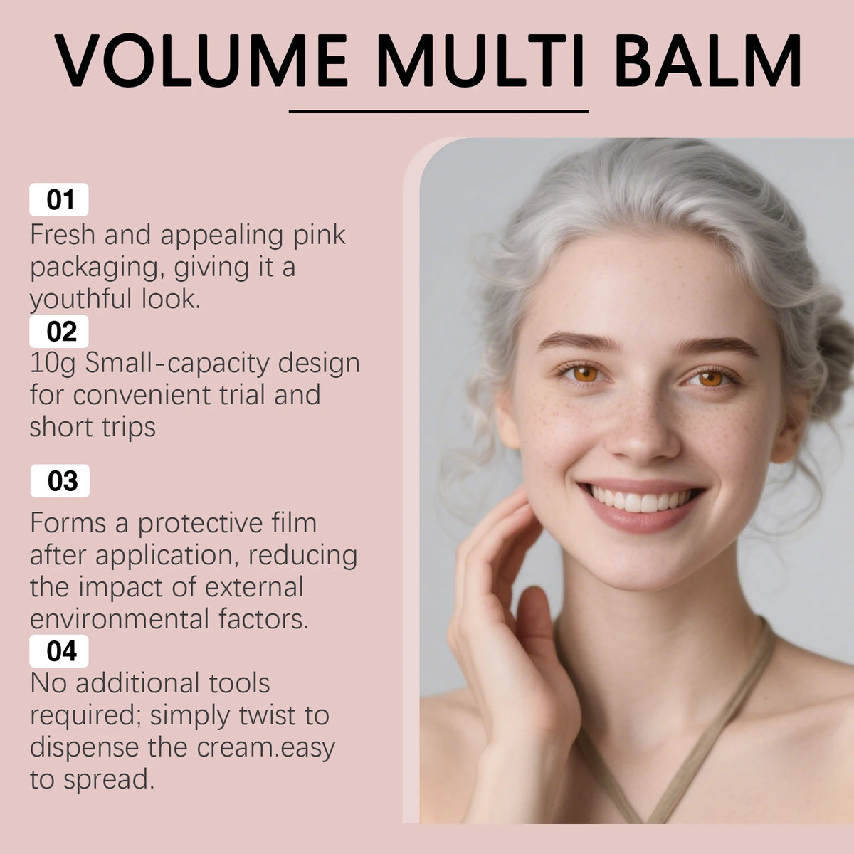 PDRN Pink Collagen Volume Multi Balm 5% Volufiline Moisturizing Stick Firming Face & Body Balm For Under Eyes, Lips, Neck