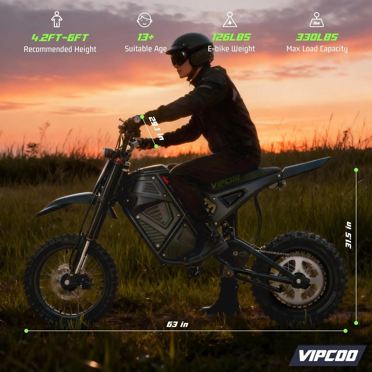 Electric Dirt Bike for Teens and Adults, 3500W Electric Motorcycle, Up to 40MPH / 45° Slope / 45 Miles Range,, Custom