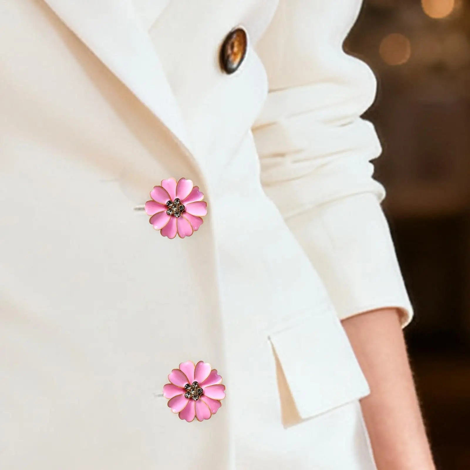 Petal rhinestone cufflinks Button Covers Flower Shaped Button Cover Cufflinks for Women for Sewing Jeans Dress Fabric Blouse