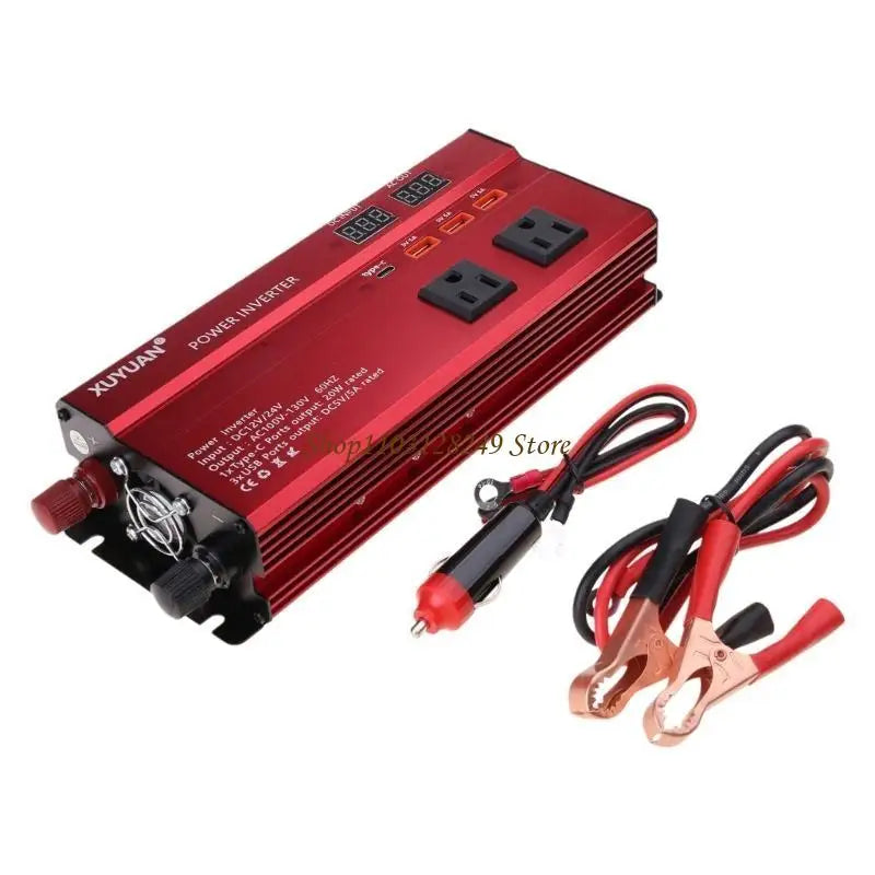 N5KD Solar Power Inverter Sine Wavy LED 4 USB DC12 To AC110V/220V Convert