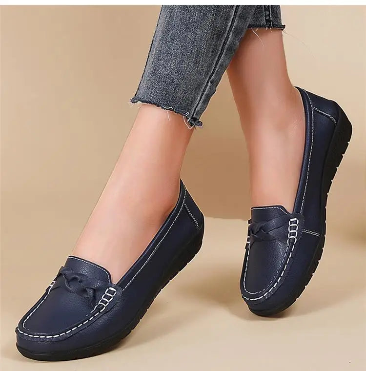 Genuine Leather Fashion Women Flats Outdoor Ballet Flats Moccasins Women's Shoes Retro Women Shoe Oxford Plus Size Zapatos Mujer