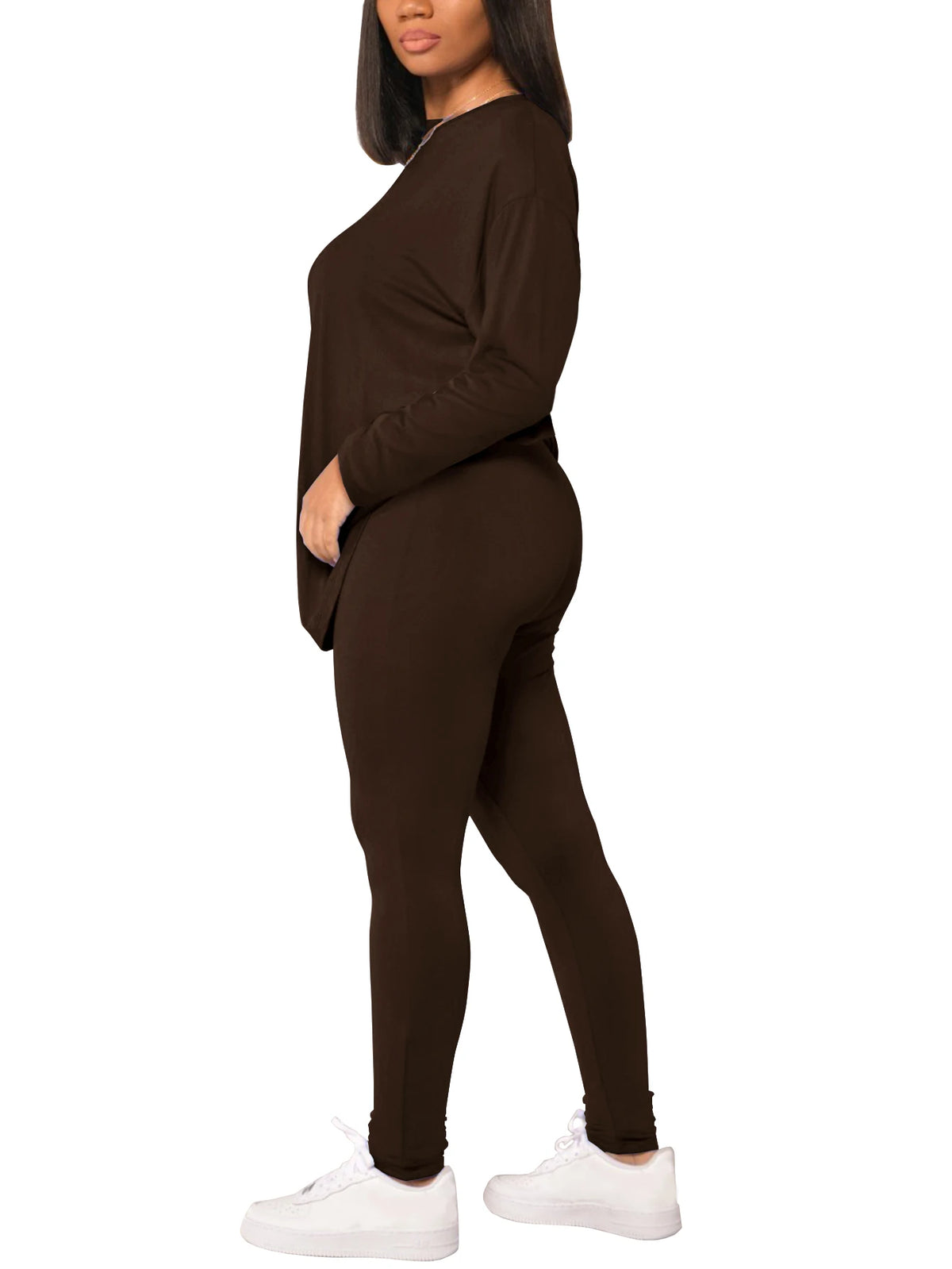 Spring and summer women's two-piece set long sleeved pants sportswear yoga clothes casual suit suitable for summer and autumn